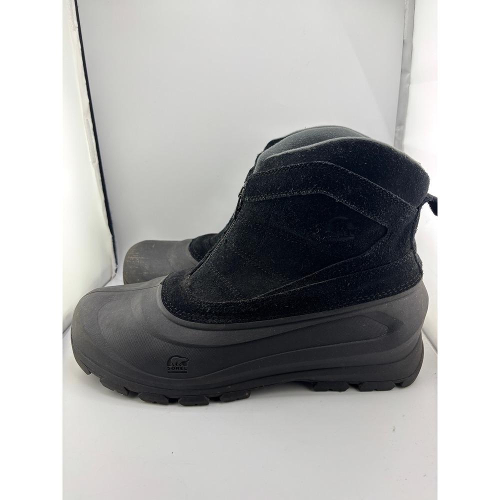 Sorel Cold Mountain Zip Mens Black Suede Insulated Winter Snow Boots NM1436-010